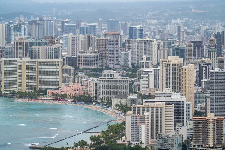 View of honalulu from diamondhead crater