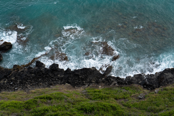a multicolored picture of a shore on Oahu